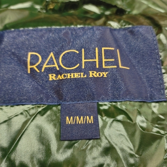 RACHEL Rachel Roy Women's Green Faux Down Puffer Jacket Size M NWT - Picture 11 of 13